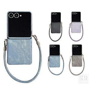 Galaxy Z Flip8/7 �P�[�X �܂肽���݌^ PU���U�[ �X�g���b�v�t�� �f�j���� �V���v�� ������ Samsung �T���X�� �M�����N�V�[ Z �t���b�v8 ������� �������� �X�}�z�P�[�X �X�}�z�J�o�[