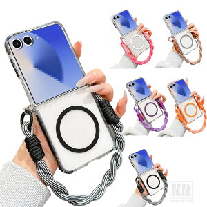 Galaxy Z Flip8/7/6/5 �P�[�X �N���A �X�g���b�v�t�� �J�o�[ �܂肽���݌^ ���� Qi�[�d ���C�����X�[�d �Ή� TPU+�v���X�`�b�N�n�[�h�P�[�X ���킢�� ���� �V���v�� ������ Samsung �T���X�� �M����
