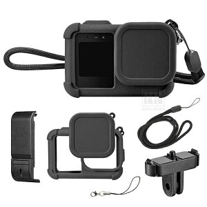 GoPro MISSION 1 �V���R���P�[�X + �����Y�ی�+�A�_�v�^�[�}�E���g+�T�C�h�J�o�[+�X�g���b�v�t�� MISSION1 PRO �V���R���J�o�[ �J���������Y�J�o�[ �J���������Y�ی� �V���v�� ������� �S�[�v�� �~