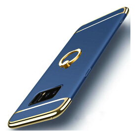 Samsung Galaxy Note8 ケース/カバー シンプル スリム メッキ仕上げ スマホリング付き ギャラクシーノート8 リングブラケット ハードカバー おすすめ おしゃれ アンドロイド Galaxy Note8 スマフォ スマホ スマートフォンケース/カバー