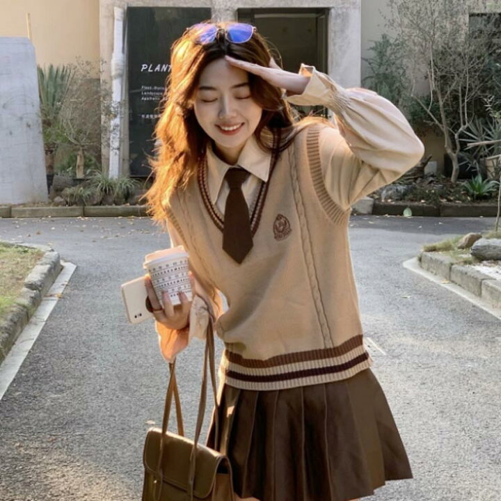 楽天市場】送料無料 女子 jk制服 4点セット 上下セット 韓国 制服 学生 