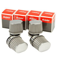 Ager パワーフィルター オーバル 54mm ステンレス 4個セット ゼファー1100 GPZ750F ZRX1200 ZRX1100 Z100…