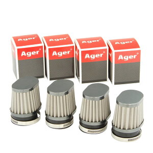 Ager パワーフィルター オーバル 50mm ガンメタxステンレス 4個セット GSX400S KATANA GSX-R400 KH500 XJR400 Z400GP ZRXII ZRX400 ゼファー400 バンディッド400 イナズマ エアフィルター 交換 部品 バイク カスタ