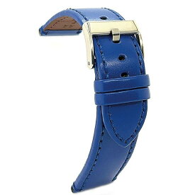 Diloy 腕時計ベルト 20mm イタリアン カーフレザー 401フラット ブルー