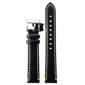 Diloy 腕時計 ベルト 18mm スムースレザー バンド 本革 Superior ブラック
