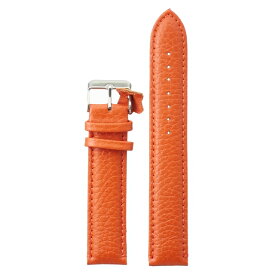 Diloy 腕時計 ベルト 20mm 本革 ロングサイズ レザー バンド バイソン型押し 205EL オレンジ