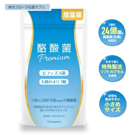 【エーギフト公式】 酪酸菌プレミアム 120粒 酪酸菌 サプリ 24億個 1粒に2000万個 ビフィズス菌 短鎖脂肪酸 腸活 菌活 フラクトオリゴ糖 善玉菌 フローラ 飲みやすい 小さめソフトカプセル 30～120日分