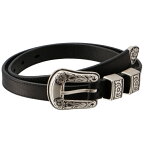 ジェイ&エムデヴィッドソン/J&M DAVIDSON ベルト メンズ WESTERN BUCKLE 20mm レザーベルト BLACK BWST0XXAN20-0001-999S