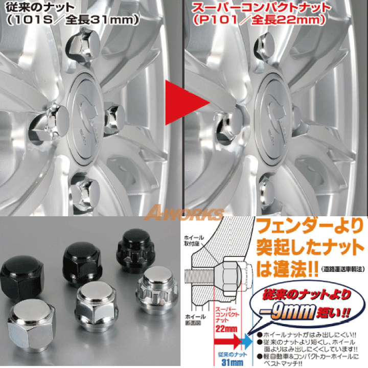 楽天市場】軽自動車 4穴用 ロックナットセット 19HEX M12XP1.5 60 