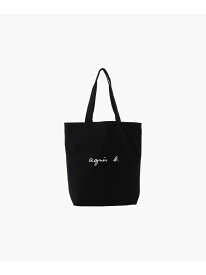 ロゴ コットン リバーシブル トートバッグ "Paulette" YAS18-01 agnes b. VOYAGE アニエスベー バッグ トートバッグ ブラック【送料無料】[Rakuten Fashion]