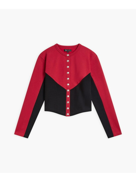 コットン メルトン カーディガンプレッション [Made in France] ｜agnès b. FEMME（ファム）｜アニエスベー 公式オンラインブティック 極美品アニエスベー　コットンメルトン 長袖カーディガンプレッション サイズ2