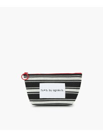 ボーダー ロゴ ニット ポーチ To b. by agnes b. アニエスベー 財布・ポーチ・ケース ポーチ ホワイト[Rakuten Fashion]