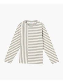 【SALE／40%OFF】【by R 限定品】agnes b. 細ボーダーxストライプ コットン 長袖 Tシャツ "Haru" agnes b. FEMME アニエスベー トップス カットソー・Tシャツ ホワイト【RBA_E】【送料無料】[Rakuten Fashion]