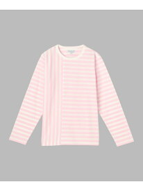 【SALE／40%OFF】【by R 限定品】agnes b. 細ボーダーxストライプ コットン 長袖 Tシャツ "Haru" agnes b. FEMME アニエスベー トップス カットソー・Tシャツ ホワイト【RBA_E】【送料無料】[Rakuten Fashion]