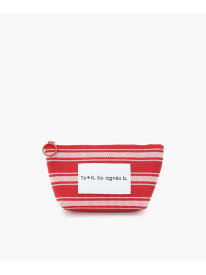 ボーダー ロゴ ニット ポーチ To b. by agnes b. アニエスベー 財布・ポーチ・ケース ポーチ レッド[Rakuten Fashion]