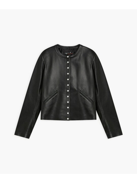 楽天市場】CU32 VESTE レザーカーディガンプレッション agnes b. FEMME 