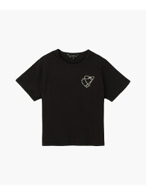 ロゴ刺繍 ハート プリント コットン 半袖 Tシャツ To b. by agnes b. アニエスベー トップス カットソー・Tシャツ ブラック【送料無料】[Rakuten Fashion]