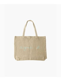 【SALE／40%OFF】ロゴ リネン コットン キャンバス トートバッグ "Cyril" agnes b. FEMME アニエスベー バッグ ショルダーバッグ ブルー【RBA_E】【送料無料】[Rakuten Fashion]