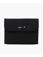 ロゴ 母子手帳ケース agnes b. ENFANT アニエスベー マタニティウェア・ベビー用品 母子手帳ケース ブラ…