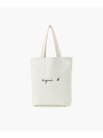 ロゴ コットン リバーシブル トートバッグ "Paulette" YAS18-01 agnes b. VOYAGE アニエスベー バッグ トートバッグ ホワイト【送料無料】[Rakuten Fashion]