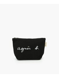 ロゴプリント コットン ポーチ "Paulette" YAS18-03 agnes b. VOYAGE アニエスベー 財布・ポーチ・ケース ポーチ ブラック【送料無料】[Rakuten Fashion]