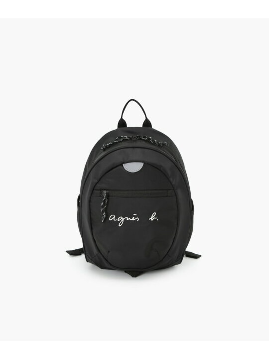 agnes b. アニエスベー 帆布 キャンバス ドローストリング リュック黒 