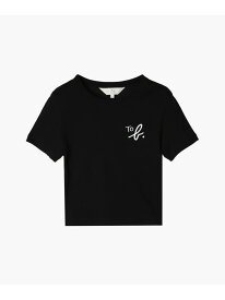 "To b."ロゴ コットン 半袖 クロップド Tシャツ To b. by agnes b. アニエスベー トップス カットソー・Tシャツ ブラック【送料無料】[Rakuten Fashion]