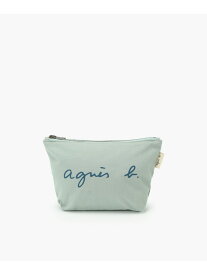 ロゴプリント コットン ポーチ "Paulette" YAS18-03 agnes b. VOYAGE アニエスベー 財布・ポーチ・ケース ポーチ グリーン【送料無料】[Rakuten Fashion]