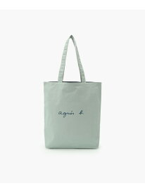 ロゴ コットン リバーシブル トートバッグ "Paulette" YAS18-01 agnes b. VOYAGE アニエスベー バッグ トートバッグ グリーン【送料無料】[Rakuten Fashion]