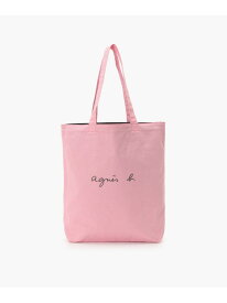 ロゴ コットン リバーシブル トートバッグ "Paulette" YAS18-01 agnes b. VOYAGE アニエスベー バッグ トートバッグ ピンク【送料無料】[Rakuten Fashion]