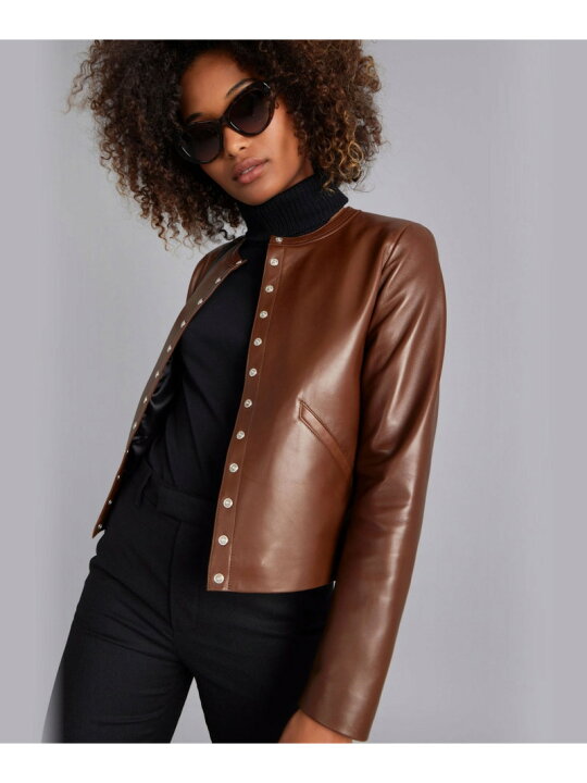 楽天市場】CU32 VESTE レザーカーディガンプレッション agnes b. FEMME 