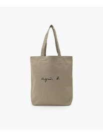 ロゴ コットン リバーシブル トートバッグ "Paulette" YAS18-01 agnes b. VOYAGE アニエスベー バッグ トートバッグ グレー【送料無料】[Rakuten Fashion]