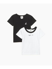 JPT1 E TS キッズ Tシャツ 2枚組 agnes b. ENFANT アニエスベー インナー・ルームウェア その他のインナー・ルームウェア ブラック【送料無料】[Rakuten Fashion]