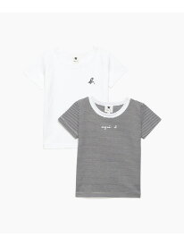 JPT1 E TS キッズ Tシャツ 2枚組 agnes b. ENFANT アニエスベー インナー・ルームウェア その他のインナー・ルームウェア ホワイト【送料無料】[Rakuten Fashion]