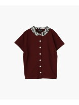 ♡美品♡ アニエスベー シャツ ブラウス 半袖 Tシャツ 丸襟 刺繍 3 