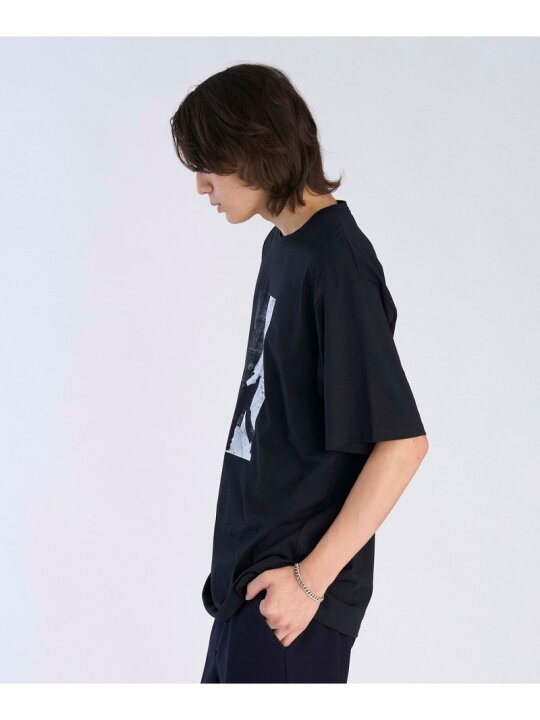 メンズ プリント コットン 半袖 アーティスト Tシャツ Mark Cohen agnes b HOMME アニエスベー トップス カットソー・Tシャツ ブラック 送料無料 Rakuten Fashion agnes b