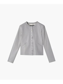 CU32 VESTE レザーカーディガンプレッション agnes b. FEMME アニエスベー トップス カーディガン グレー【送料無料】[Rakuten Fashion]