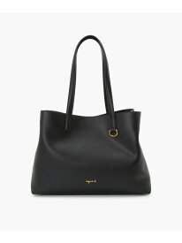 レザー ラージ トートバッグ "Christelle" ABS01-03 agnes b. VOYAGE アニエスベー バッグ トートバッグ ブラック【送料無料】[Rakuten Fashion]