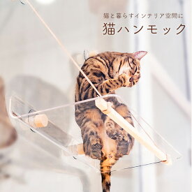 猫ハンモック 窓 キャットステップ 取り付けタイプ クリア 透明 アクリル 吸盤式 猫ベッド 耐荷重20kg