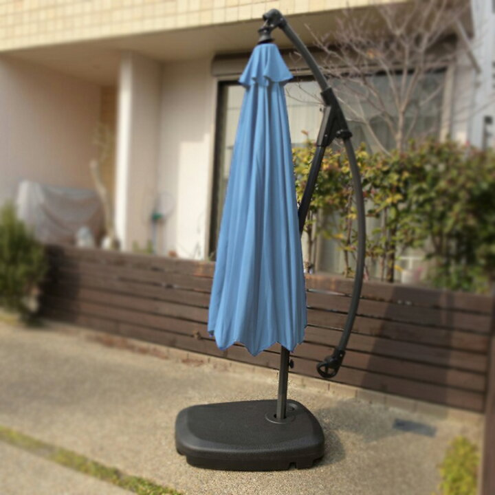 楽天市場】3m大型 吊り下げ式 ガーデンパラソル ブルー 水色 パラソル  