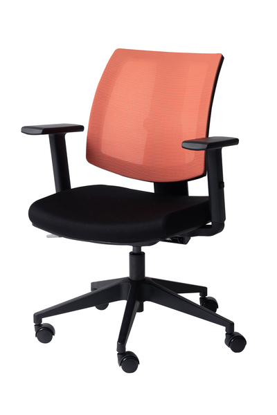 リアーク　オフィスチェア OFC-51OR オレンジ デスクチェア オフィスチェア チェア おしゃれ 椅子 キャスター付き 回転式 昇降機能 ロッキング機能 レバー式リクライニング オフィス PC 肘付き ベージュ ブルー オレンジ