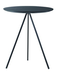 サイドテーブル HIT-232BK ブラック サイドテーブル テーブル ナイトテーブル アイアン 木製 天然木 オーク おしゃれ シンプル ナチュラル ブラック ラウンド 丸型 幅45cm 高さ51.5cm 3本脚 重厚感 モダン インダストリアル