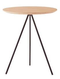 サイドテーブル HIT-232NA ナチュラル サイドテーブル テーブル ナイトテーブル アイアン 木製 天然木 オーク おしゃれ シンプル ナチュラル ブラック ラウンド 丸型 幅45cm 高さ51.5cm 3本脚 重厚感 モダン インダストリアル