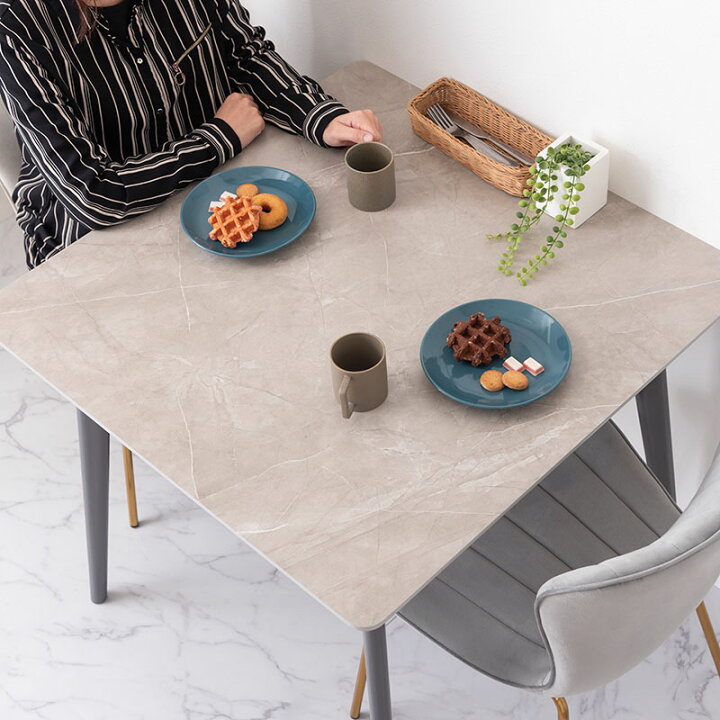 楽天市場】大理石調 スクエアテーブル TAP-202GY グレー 80cm 正方形  