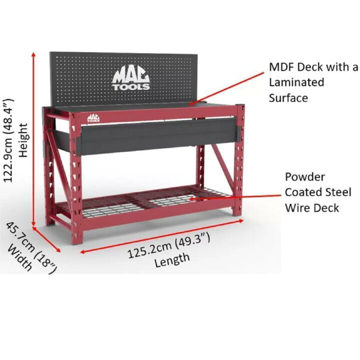 楽天市場】MAC TOOLS ワークベンチラック 作業台 引き出し付き ワーク 