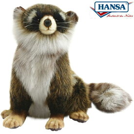 HANSA 4248 アライグマ25 全長：25cm RACCOON SITTING BH4248 ぬいぐるみ ハンサ あらいぐま ラスカル クリスマス 誕生日 プレゼント 動物 犬 猫 鳥 うさぎ ペンギン アニマル 置物 人形 フィギュア KOESEN ケーセン 大きい マスコット 実物大 大型