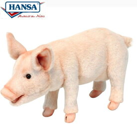 HANSA 6290 ブタ(コ)34 全長：34cm PIGLET STANDING BH6290 ぬいぐるみ ハンサ 子豚 豚 クリスマス 誕生日 プレゼント 動物 犬 猫 鳥 うさぎ ペンギン アニマル 置物 人形 フィギュア KOESEN ケーセン 大きい マスコット 実物大 大型