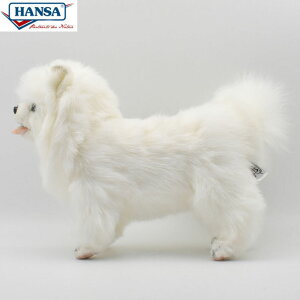 HANSA BH7324 |jA 46 POMERANIAN DOG WHITE 46cm  hbO  A ʂ nT NX}X a v[g  Aj} u l` tBMA KOESEN P[Z 傫 }XRbg 