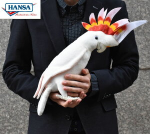 HANSA 7641 クルマサカオウム 32cm MAJOR MITCHELLES COCKATOO オーストラリア オウム ぬいぐるみ ハンサ もふもふ クリスマス 誕生日 プレゼント 動物 犬 猫 鳥 うさぎ ペンギン アニマル 置物 人形 フィ