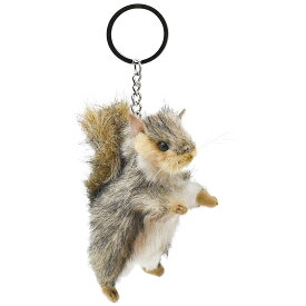 HANSA 6465 キーホルダー ハイイロリス 10.5cm SQUIRREL KEYCHAIN BH6465 キーチェーン ファー ぬいぐるみ ハンサ クリスマス 誕生日 プレゼント 動物 リス アニマル 置物 人形 フィギュア KOESEN ケーセン 大きい マスコット